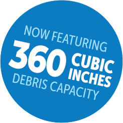 190 cubic inch debris capacity